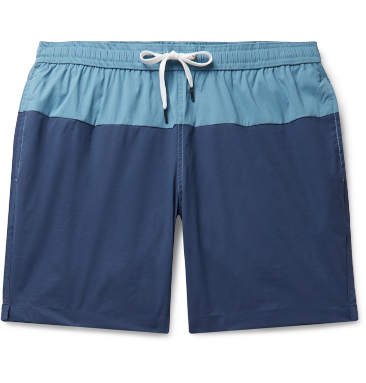 Photo: Onia - Charles Short-Length Colour-Block Swim Shorts - Blue