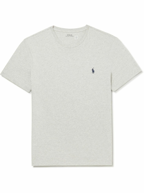 Photo: Polo Ralph Lauren - Logo-Embroidered Cotton-Jersey T-Shirt - Gray