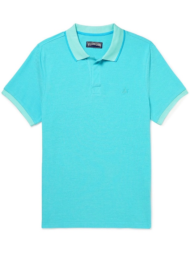 Photo: Vilebrequin - Palatin Logo-Embroidered Cotton-Piqué Polo Shirt - Blue