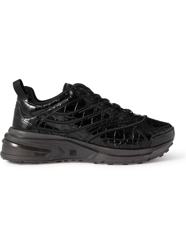 Photo: GIVENCHY - Giv 1 Croc-Effect Leather Sneakers - Black - EU 42
