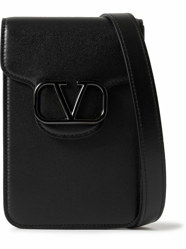 Photo: Valentino Garavani - Logo-Embellished Leather Phone Pouch