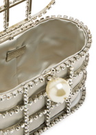 Rosantica Holli Crystal-embellished Satin top Handle bag - Silver - One Size