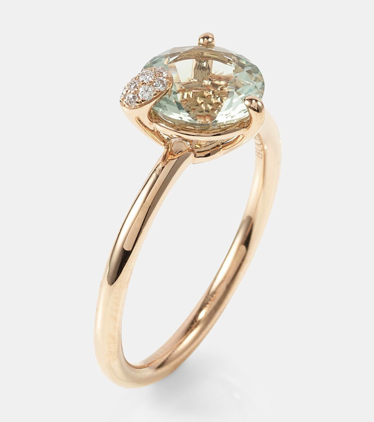 Bucherer Fine Jewellery 18kt rose gold ring with prasiolite and diamonds