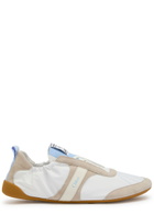 Chloe Kick Panelled Nylon Sneakers White And Blue