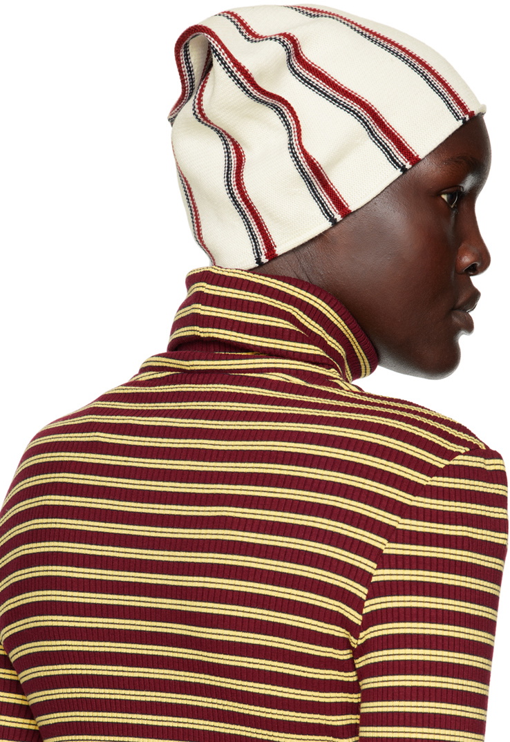 Wales Bonner SSENSE Exclusive White Brixton Beanie Wales Bonner
