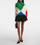 JW Anderson Leather-trimmed velvet slingback pumps