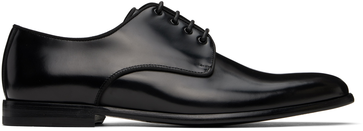 Dolce&Gabbana Black Brushed Calfskin Derbys