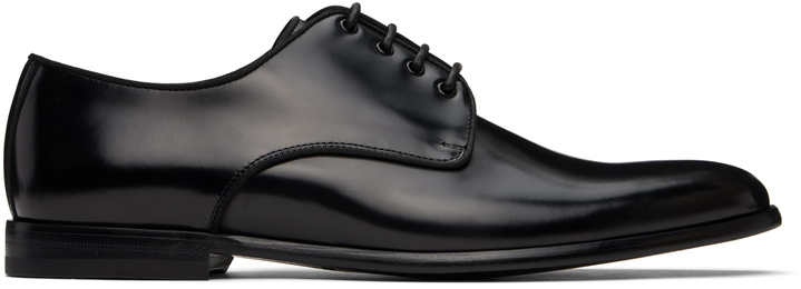 Photo: Dolce&Gabbana Black Brushed Calfskin Derbys