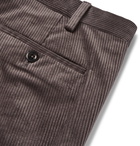 Rubinacci - Luca Slim-Fit Tapered Cotton-Blend Corduroy Trousers - Gray