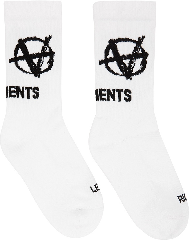 Photo: VETEMENTS White Anarchy Logo Socks