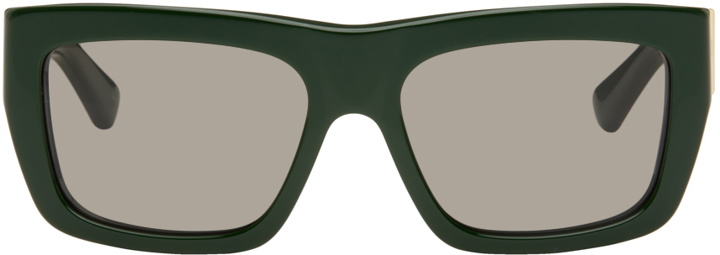 Photo: Bottega Veneta Green Angle Square Sunglasses