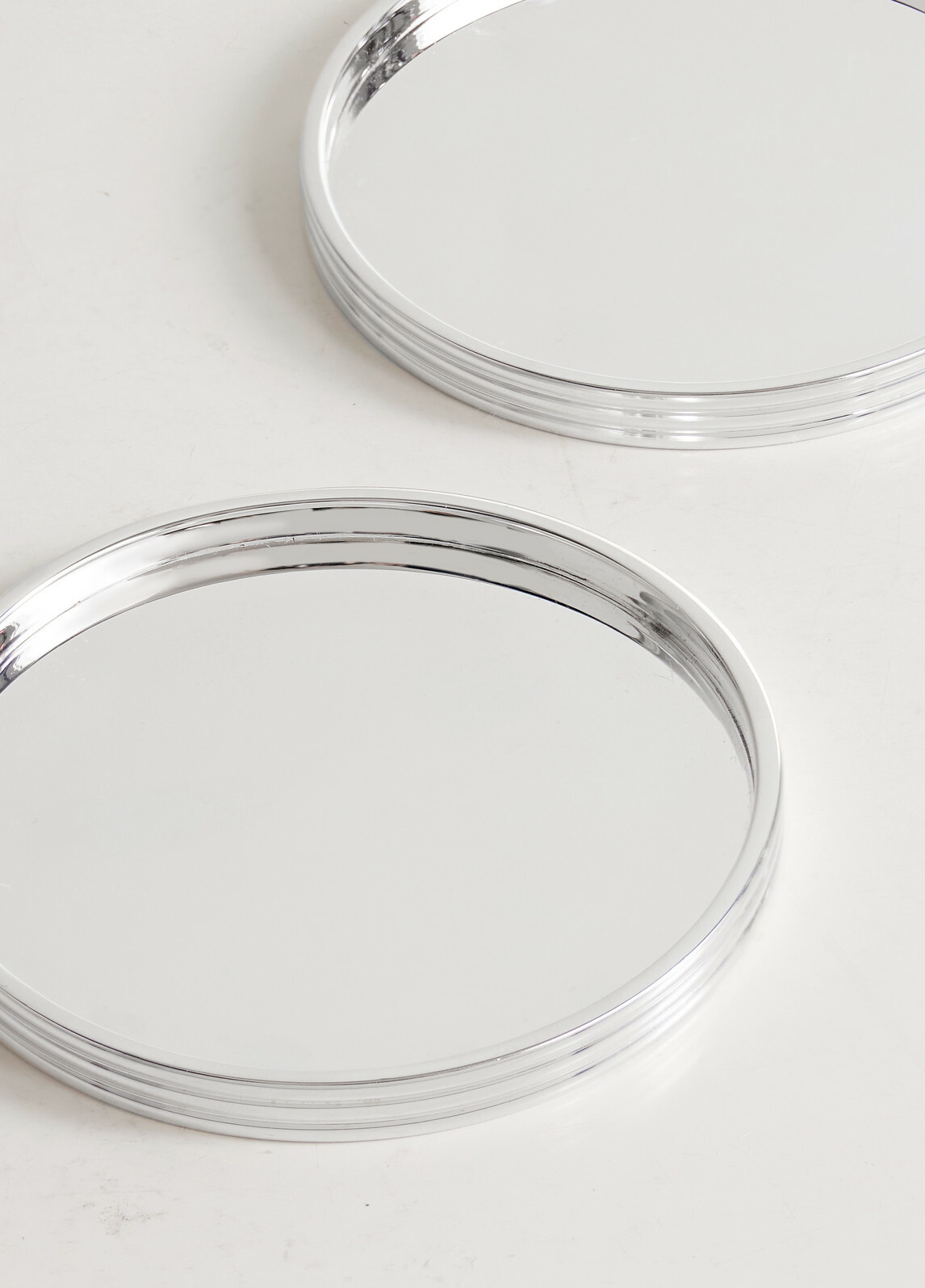 Christofle - KT Set of Two Silver-Plated Glass Coasters