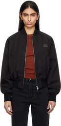 AMI Paris Black Twill Bomber Jacket