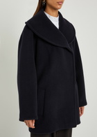 Alaïa Double-breasted Wool Coat Navy