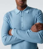 Saint Laurent Wool, cashmere, and silk polo shirt