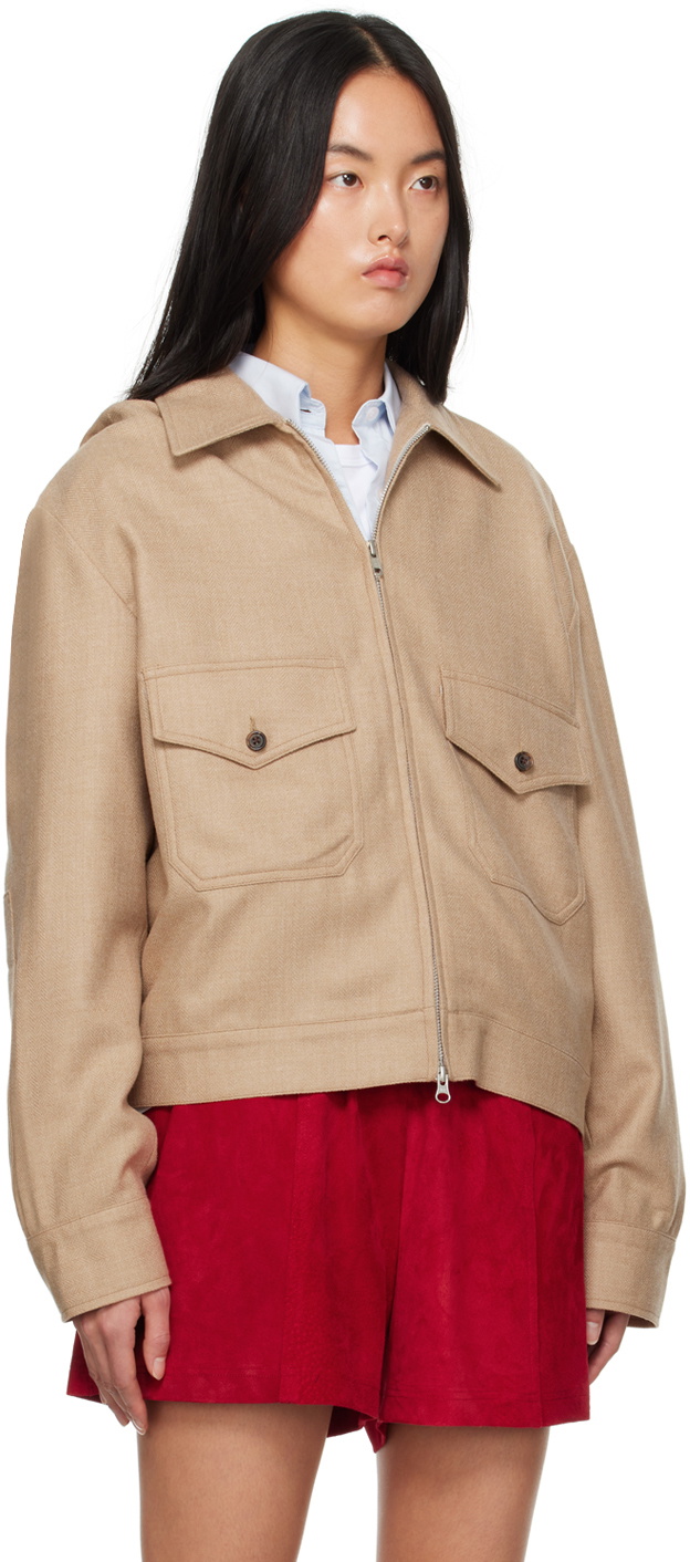 Carter Young Beige Harrington Jacket