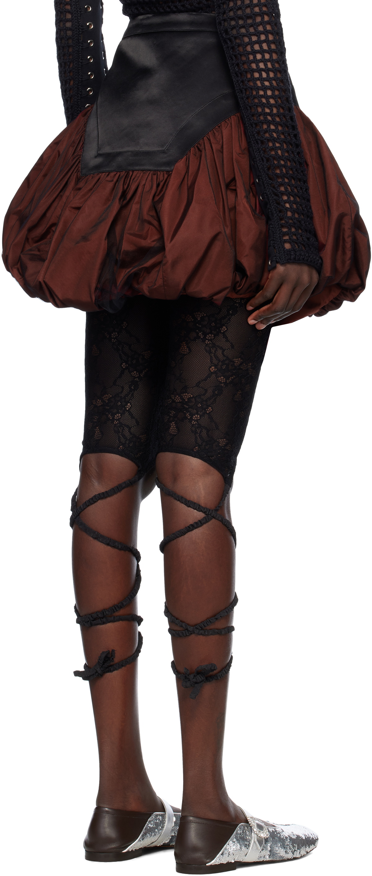 Chopova Lowena Black & Red Backtuck Miniskirt
