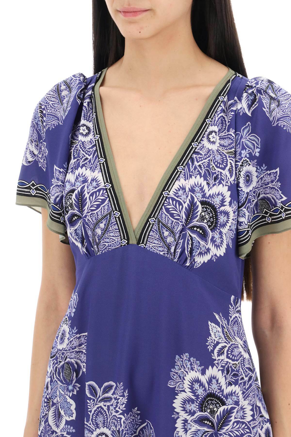 open lace back dress Etro // Printed 3/4 Sleeve Dress  VSP Consignment