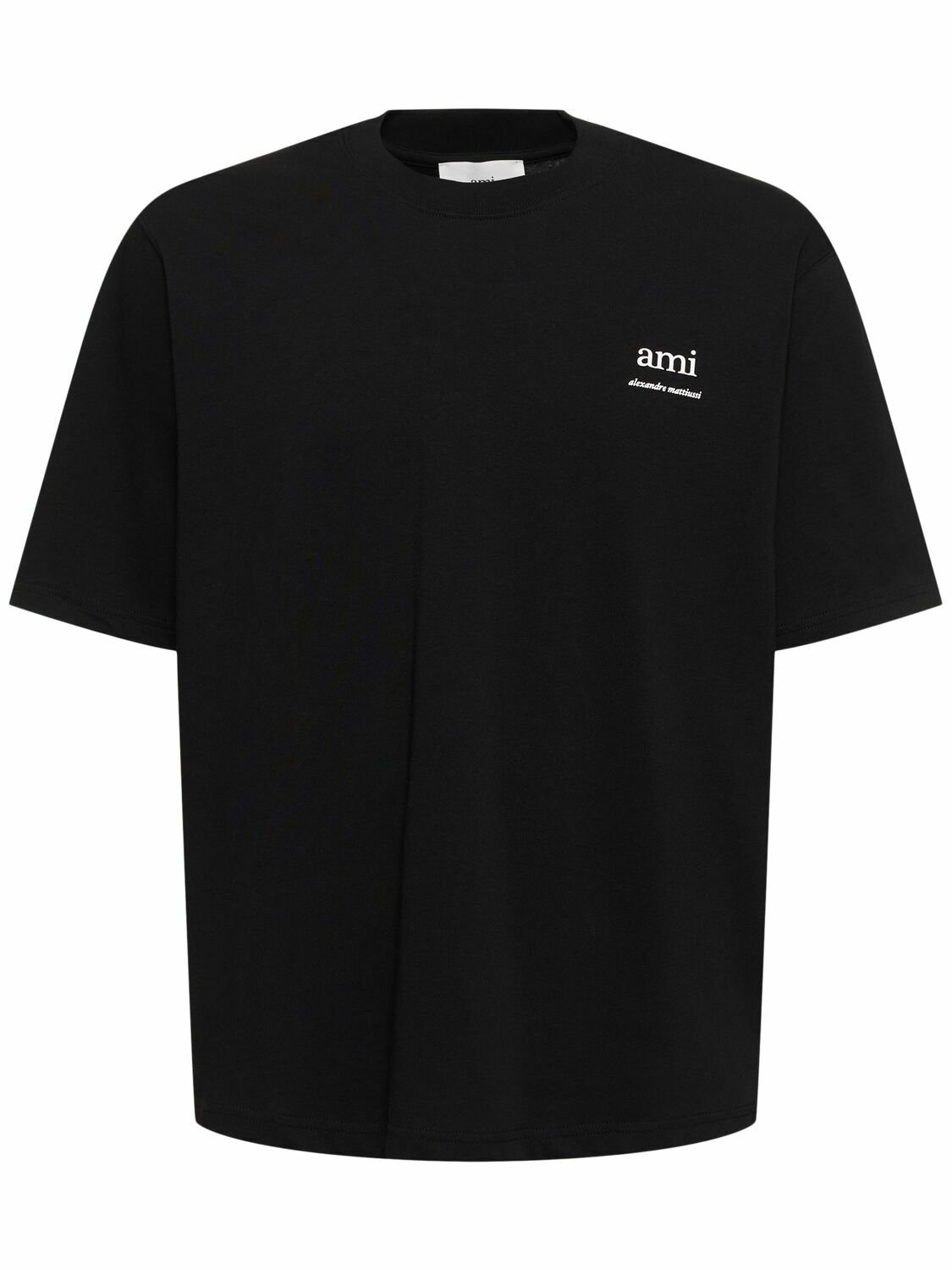 AMI PARIS - Logo Printed Boxy Cotton T-shirt AMI