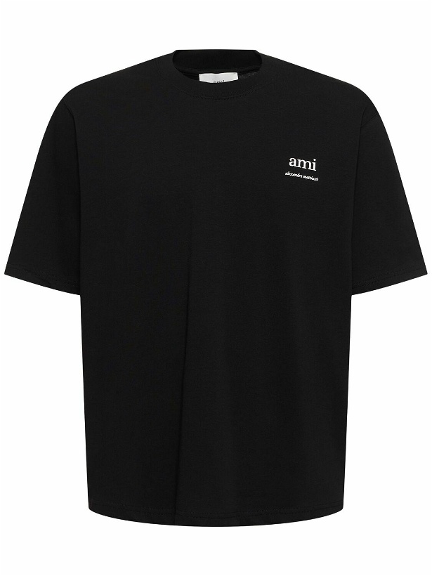 Photo: AMI PARIS - Logo Printed Boxy Cotton T-shirt