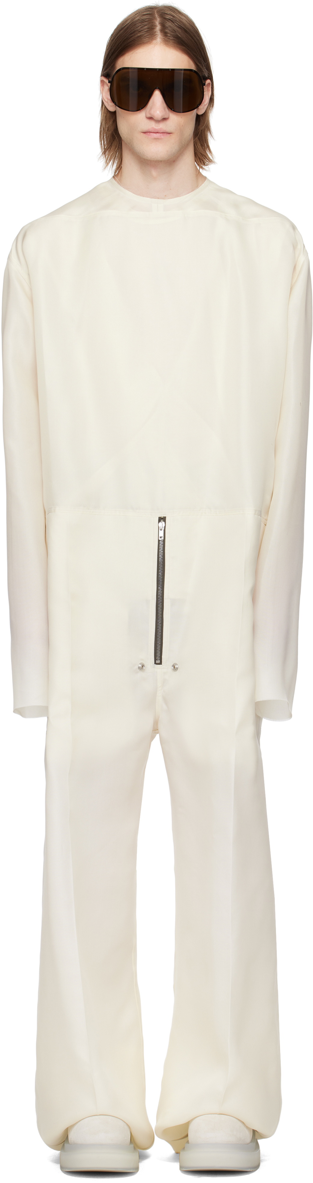 Rick Owens Silver Leather Jumpsuit Rick Owens Rick Owens Silver Leather Jumpsuit Rick Owens