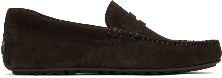 Photo: BOSS Brown Portuguese-Crafted Suede Loafers