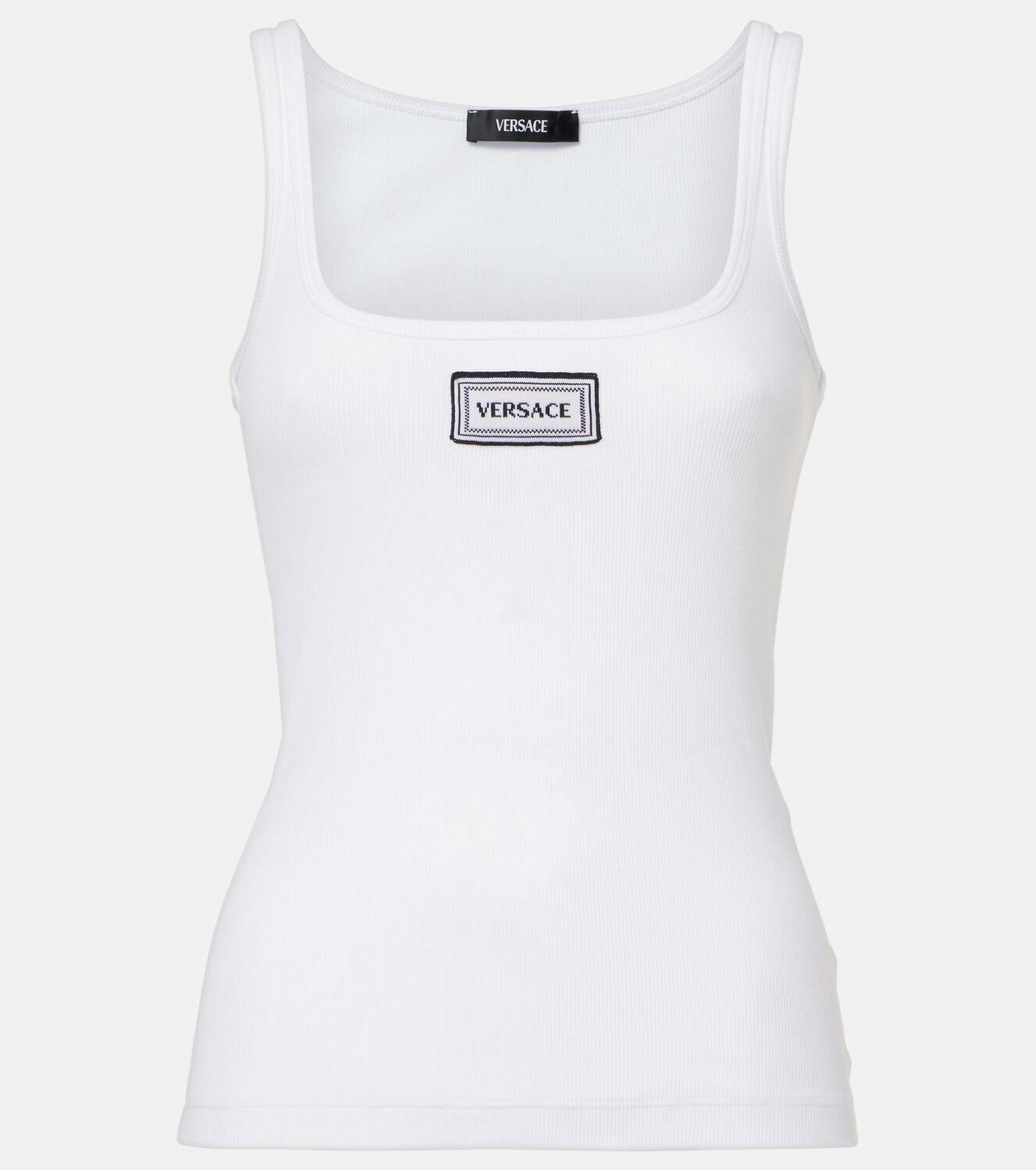 Versace Logo embroidered tank top