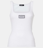 Versace Logo embroidered tank top