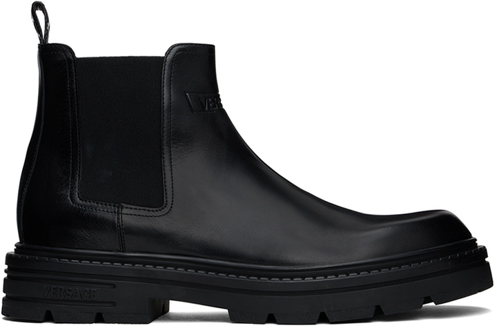 Photo: Versace Black Adriano Chelsea Boots