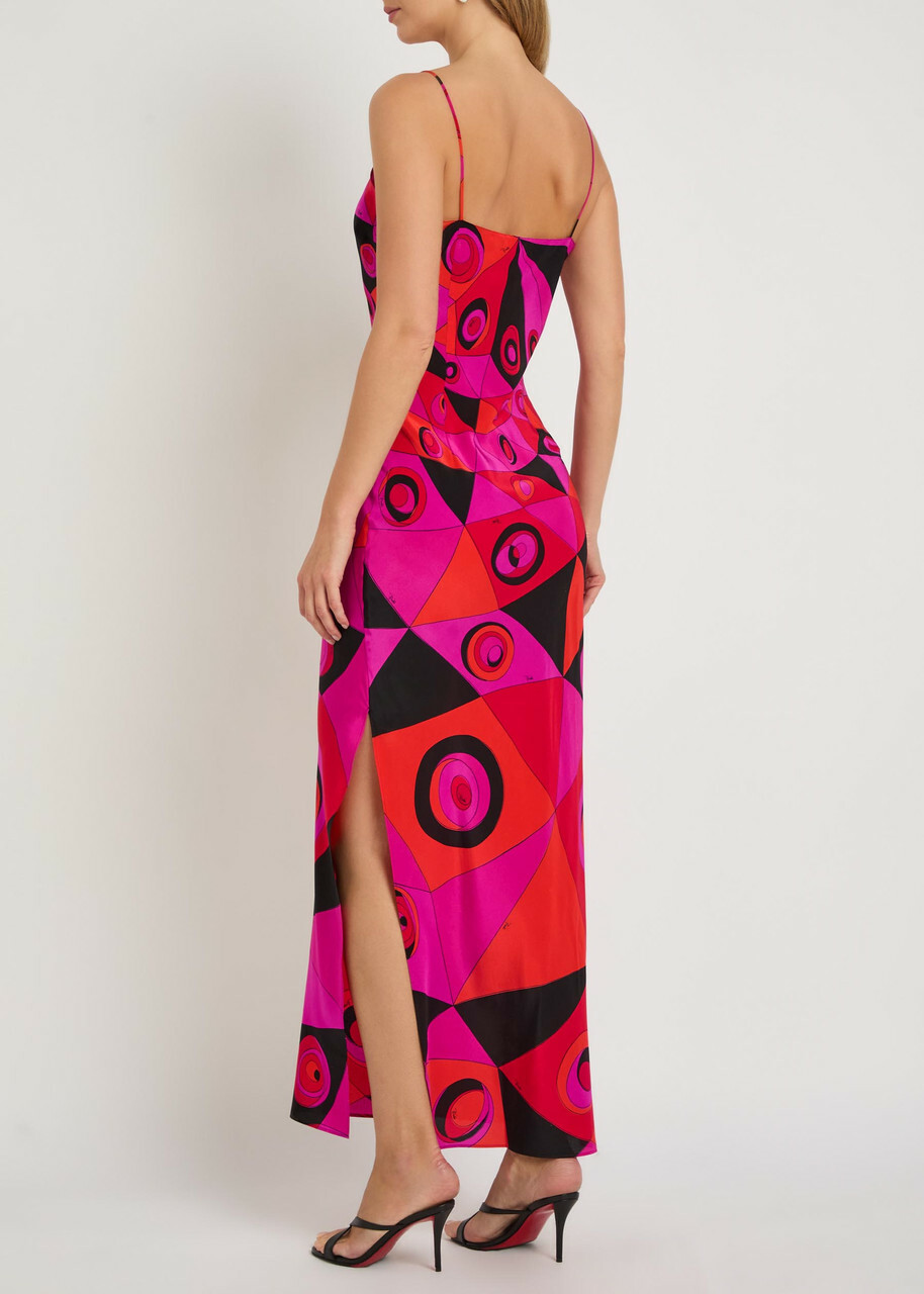 Pucci Printed Silk Maxi Dress Pink
