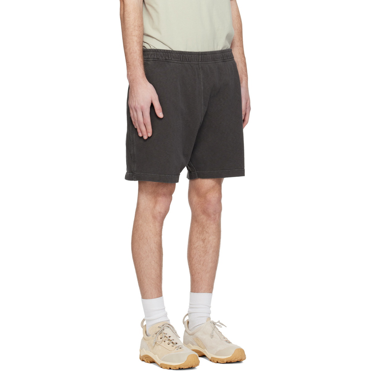Stone Island Gray 6200014 Malfilé Fleece Old Effect Shorts