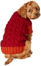 LISH Red & Orange Medium Wool Cable Wilmot Sweater