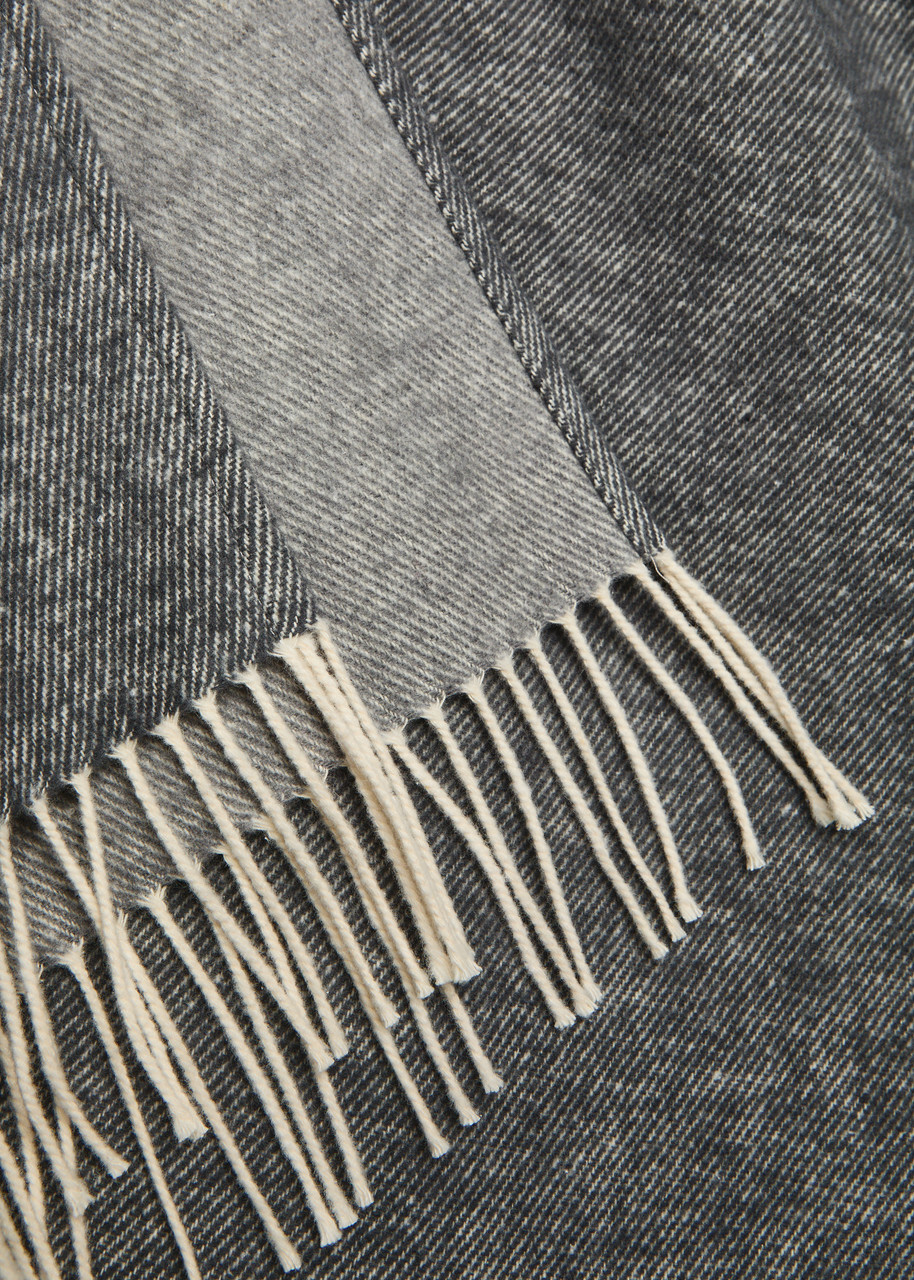 Eileen Fisher Fringed Brushed Cotton-blend Poncho - Grey - One Size
