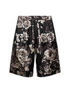 DOLCE & GABBANA Flower Printed Silk Shorts