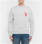 AMI - Appliquéd Mélange Fleece-Back Cotton-Jersey Sweatshirt - Gray