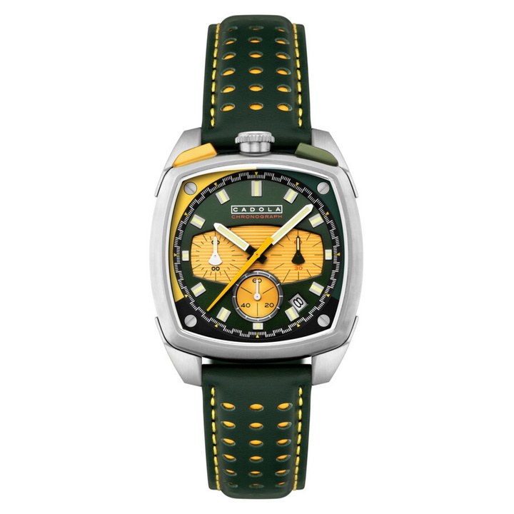 Photo: Cadola Taurus Chronograph Quartz Green Dial Mens Watch CD-1060-02