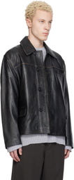 HOPE Black Boxy Leather Jacket