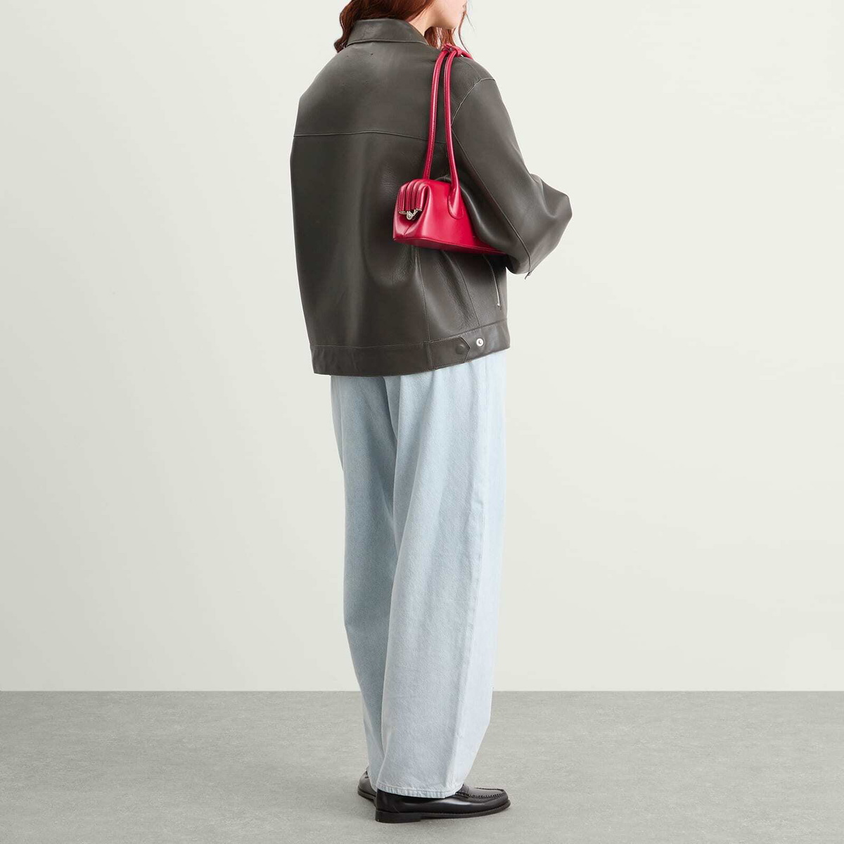 OSOI Women's Boat Wide Mini Bag in Plum Red 