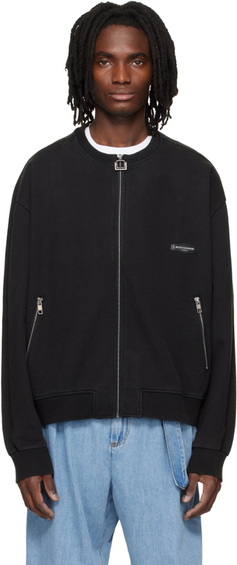 Photo: WOOYOUNGMI Black Zip-Up Sweatshirt