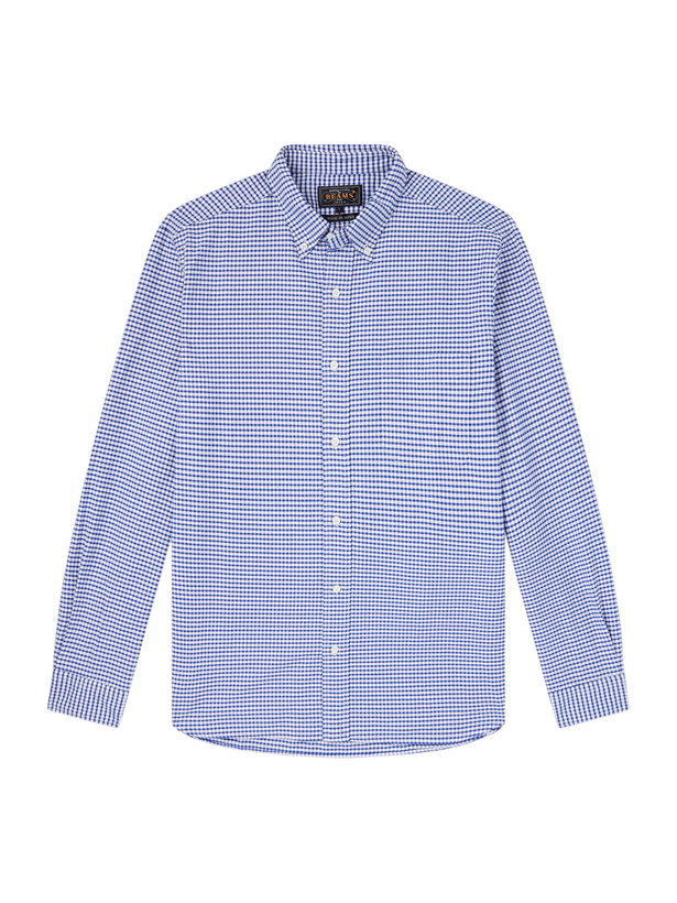 Photo: Beams Plus - Button-Down Collar Checked Cotton Shirt - Blue
