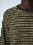 Brain Dead Striped Logo Motif T-Shirt