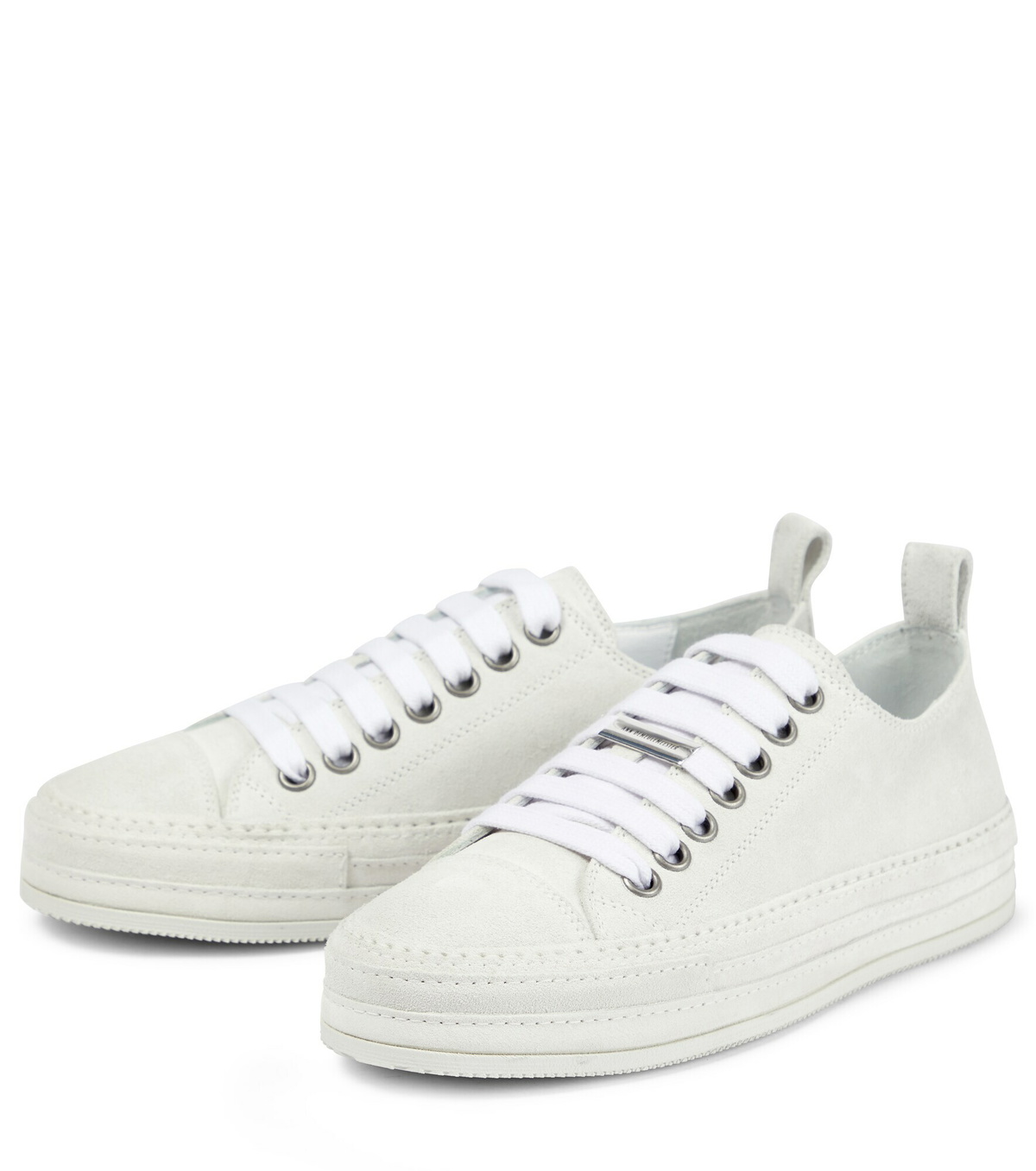 スニーカー ANN DEMEULEMEESTER Chalk Suede Sneakers Ann Demeulemeester 2007 Suede Sneakers with Goat Leather