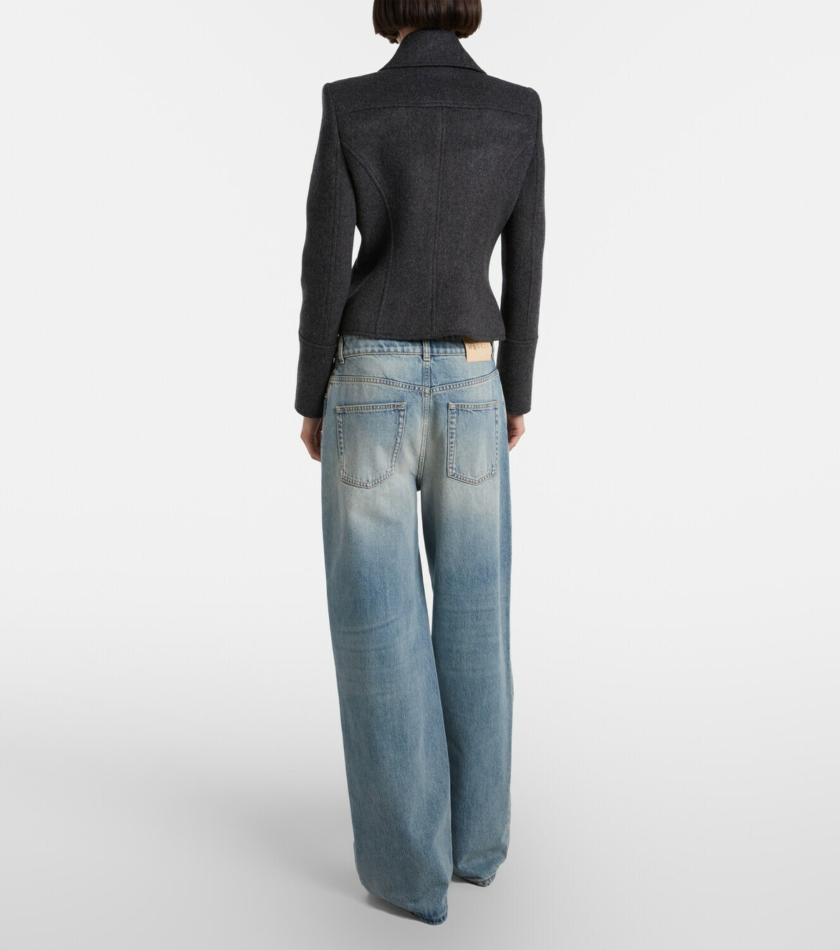 McQueen Mid-rise wide-leg jeans