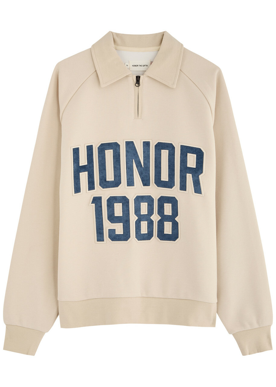 Honor The Gift 1988 Logo Quarter-zip Jersey Sweatshirt Cream