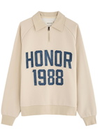 Honor The Gift 1988 Logo Quarter-zip Jersey Sweatshirt Cream