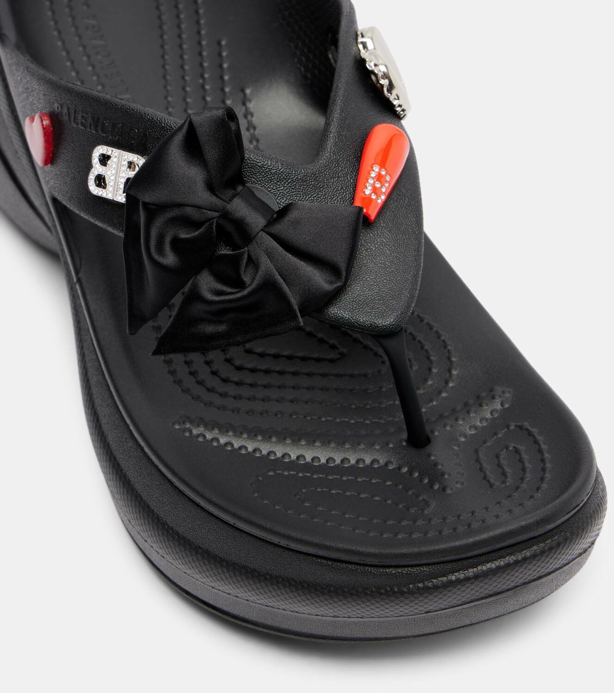 Balenciaga x Crocs Jibbitz platform thong sandals