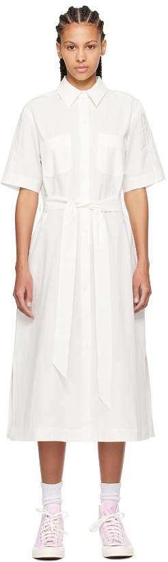 Photo: Maison Kitsuné White Crinkled Midi Dress