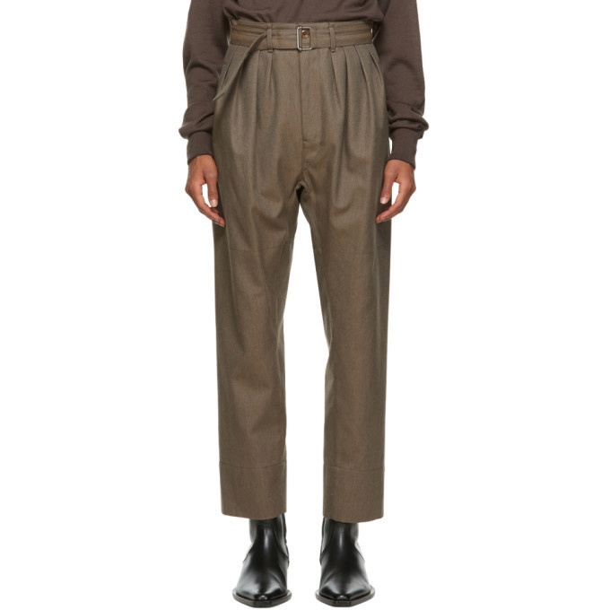 Photo: Lemaire Brown Wool 4 Pleats Trousers