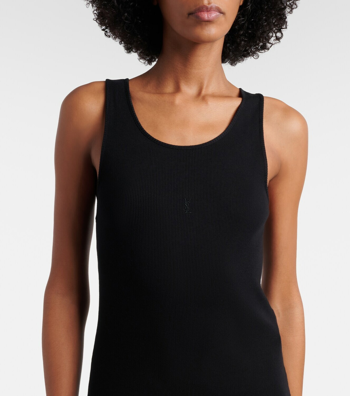 Saint Laurent Cassandre cotton jersey minidress