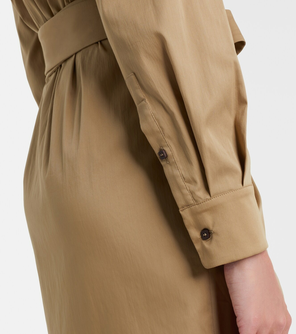 Max Mara Beta cotton-blend satin wrap dress